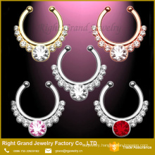 Gold, Silver, Rose Gold Clip On Tribal Body Jewelry Septum